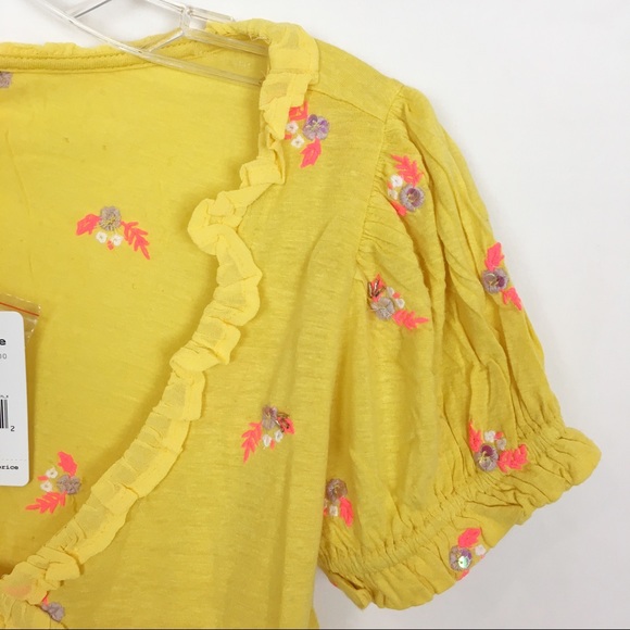 Free People Women's Full Bloom Top Sun Drop S New - Picture 4 of 7